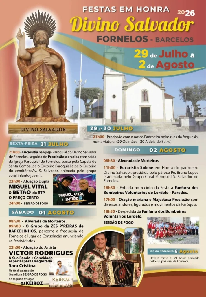Festas de Fornelos, Barcelos (Divino Salvador) 2026