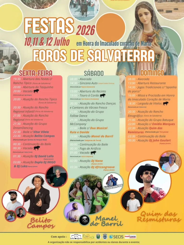 Festas de Foros de Salvaterra (Imaculado Coração de Maria) 2026