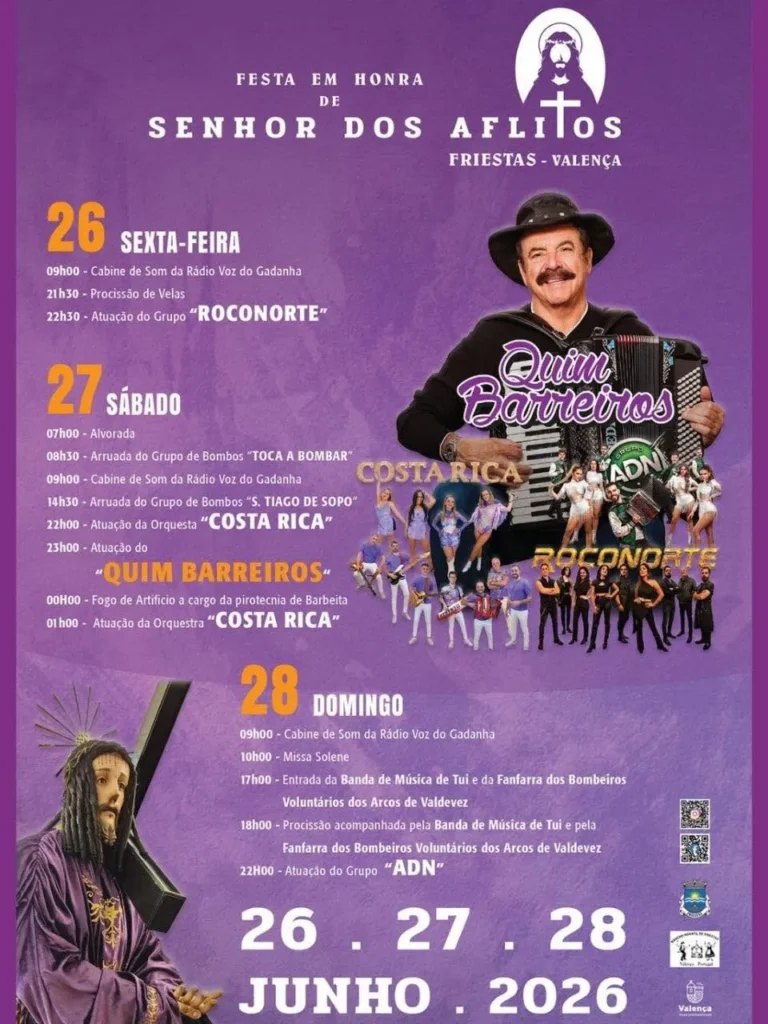 Festas de Friestas, Valença (Senhor dos Aflitos) 2026
