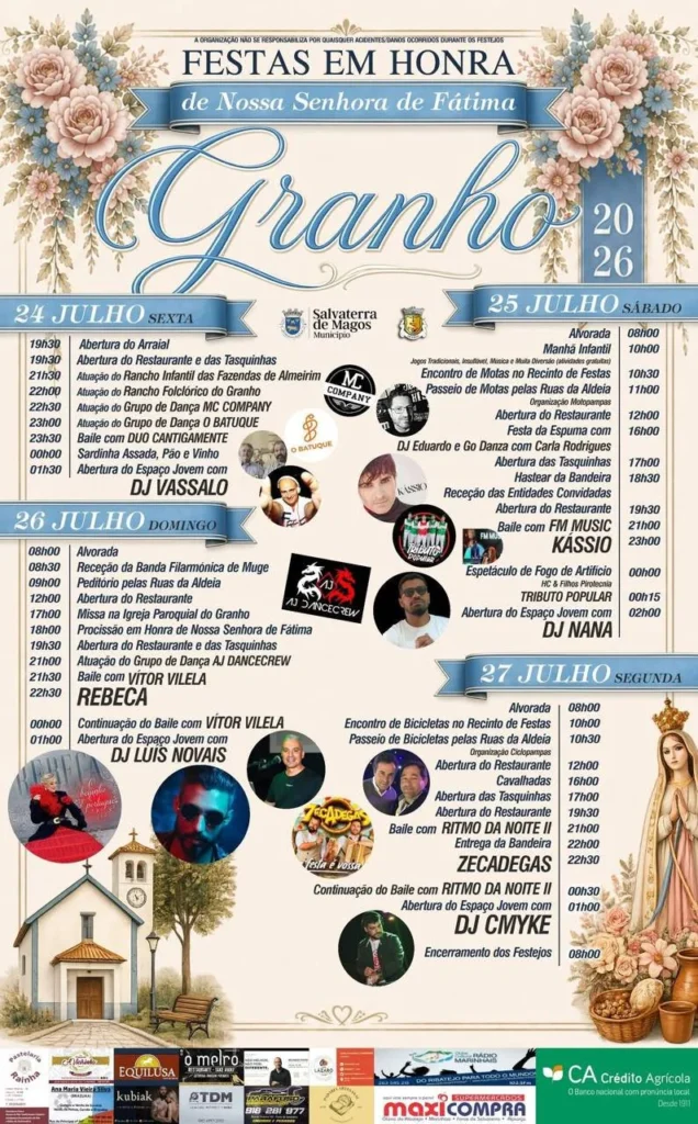 Festas de Granho (Senhora de Fátima) 2026