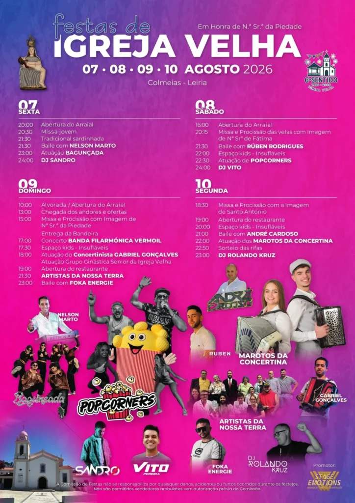 Festas de Igreja Velha, Colmeias (Senhora da Piedade) 2026
