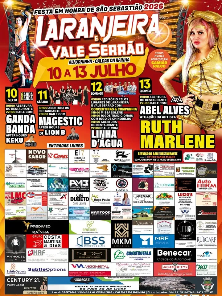 Festas de Laranjeira e Vale Serrão (São Sebastião) 2026