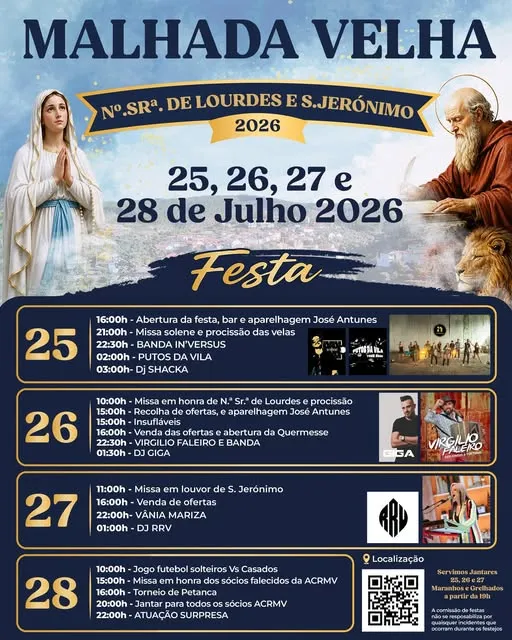 Festas de Malhada Velha (Senhora de Lourdes) 2026