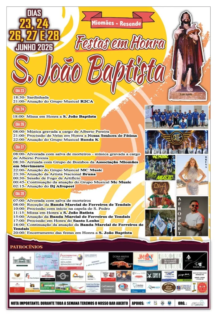 Festas de Miomães, Resende (São João) 2026