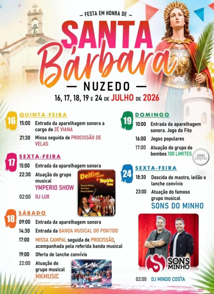 Festas de Nuzedo (Santa Bárbara) 2026
