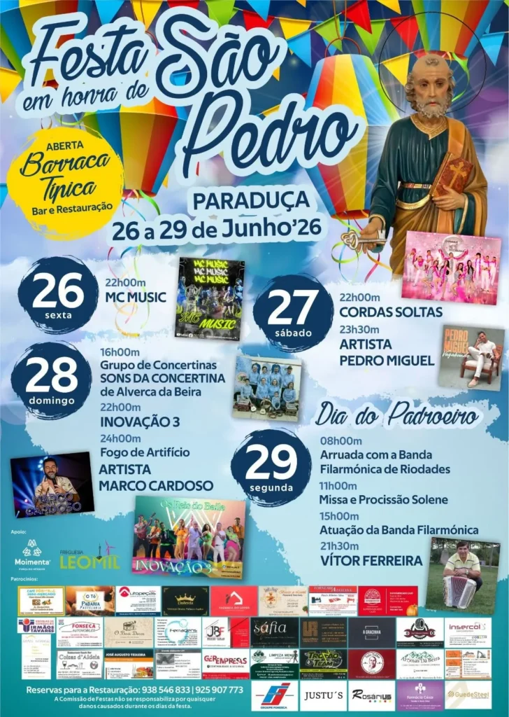 Festas de Paraduça (São Pedro) 2026