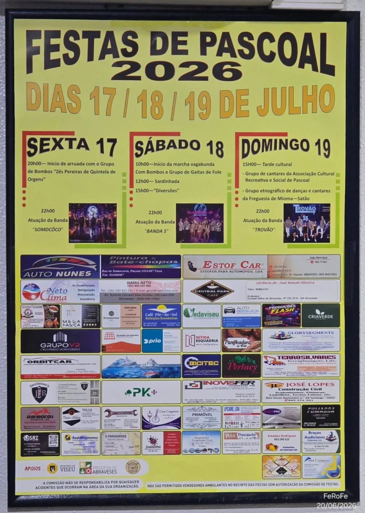 Festas de Pascoal, Viseu 2026