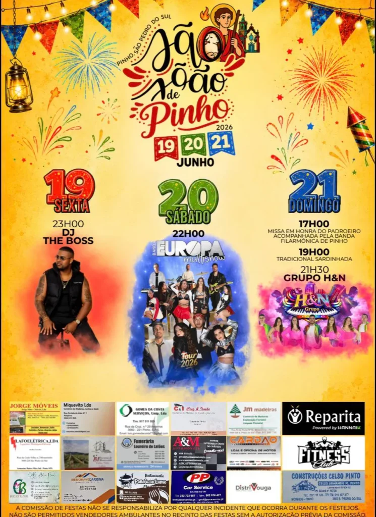Festas de Pinho, São Pedro do Sul (São João) 2026