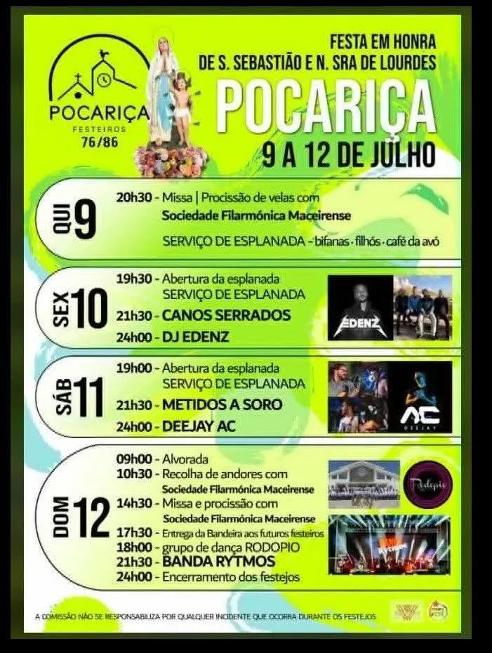 Festas de Pocariça (São Sebastião) 2026