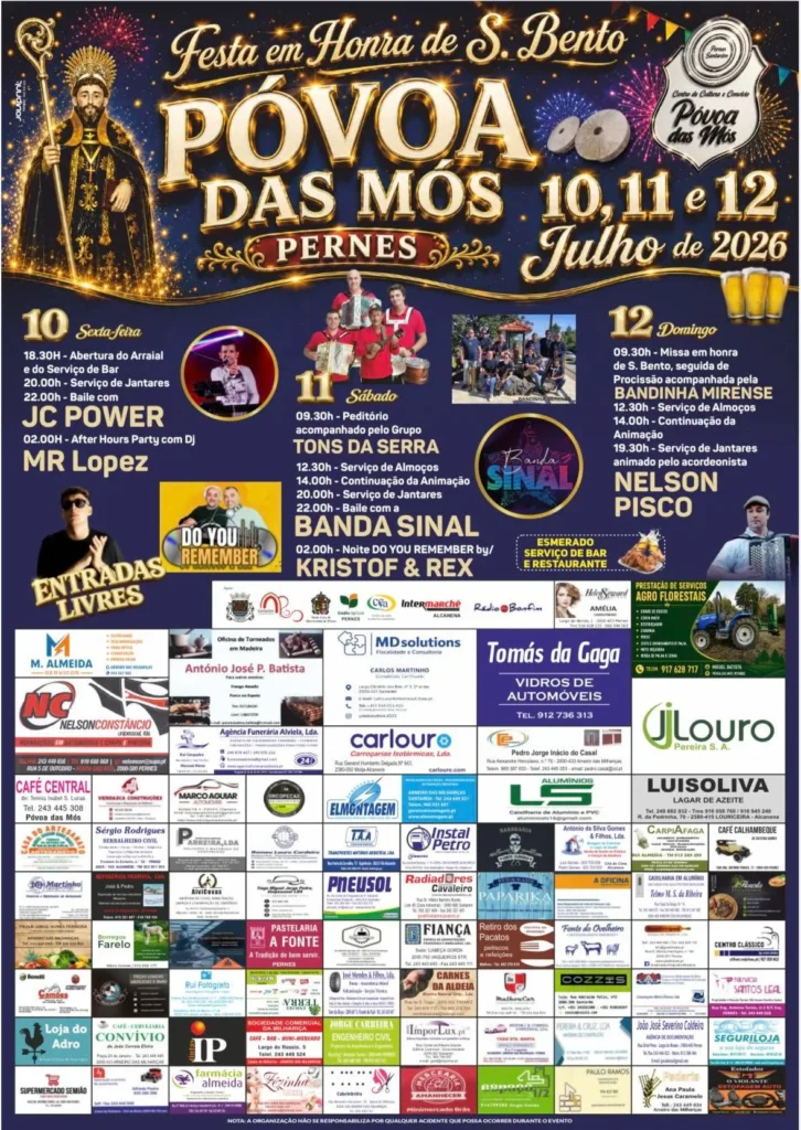 Festas de Póvoa das Mós, Pernes (São Bento) 2026