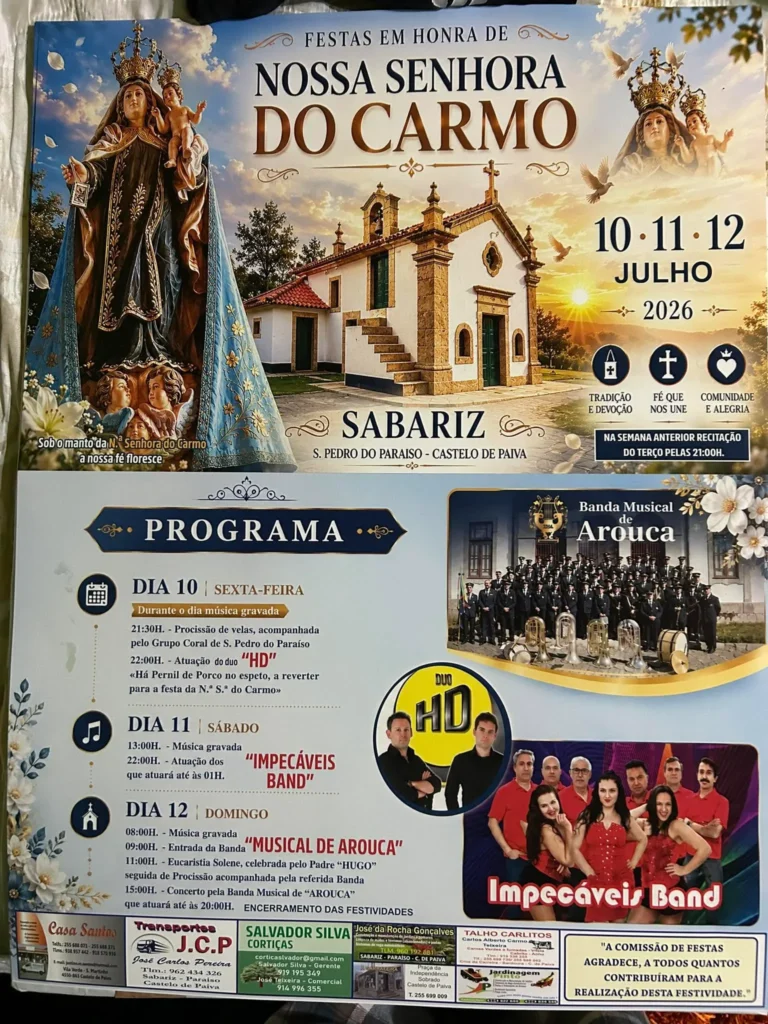 Festas de Sabariz (Senhora do Carmo) 2026