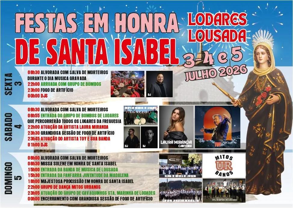 Festas de Lodares, Lousada (Santa Isabel) 2026