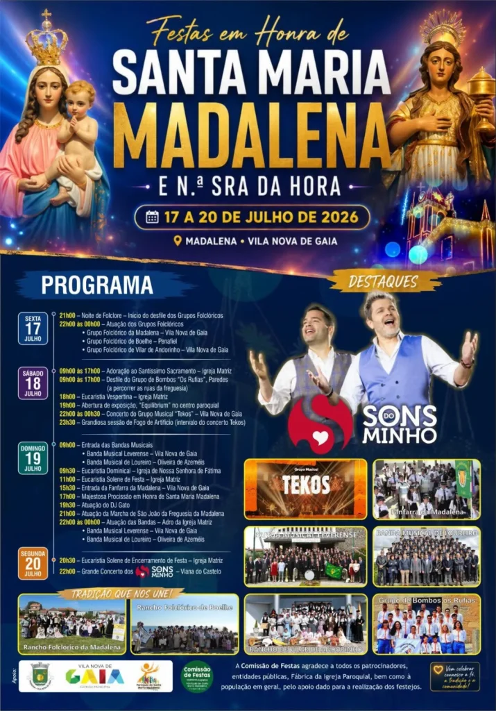 Festas de Madalena, Vila Nova de Gaia (Santa Maria) 2026