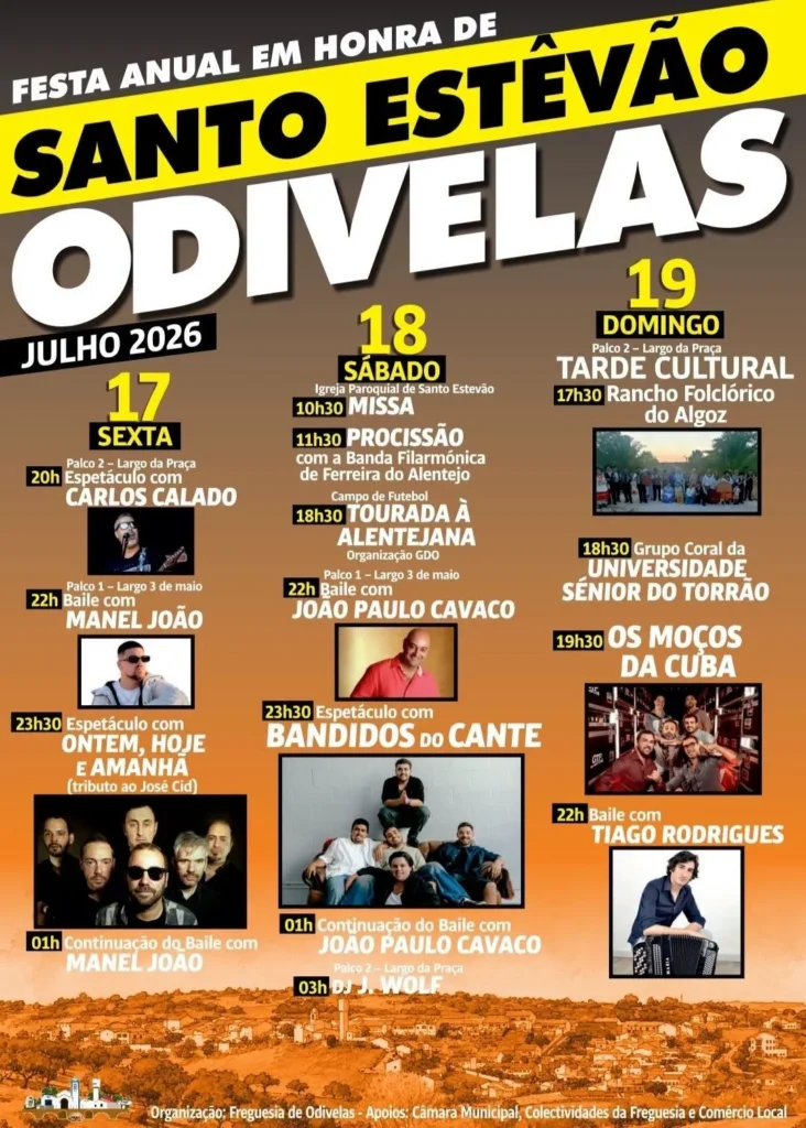 Festas de Odivelas do Alentejo (Santo Estêvão) 2026