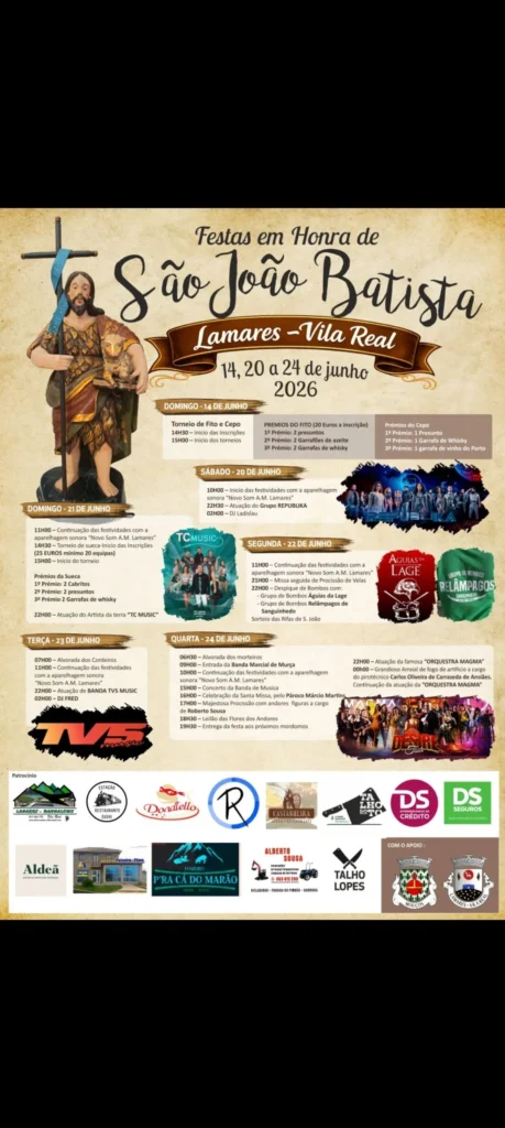 Festas de Lamares, Vila Real (São João) 2026