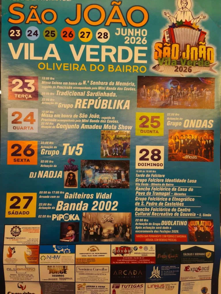 Festas de Vila Verde, Oliveira do Bairro (São João) 2026