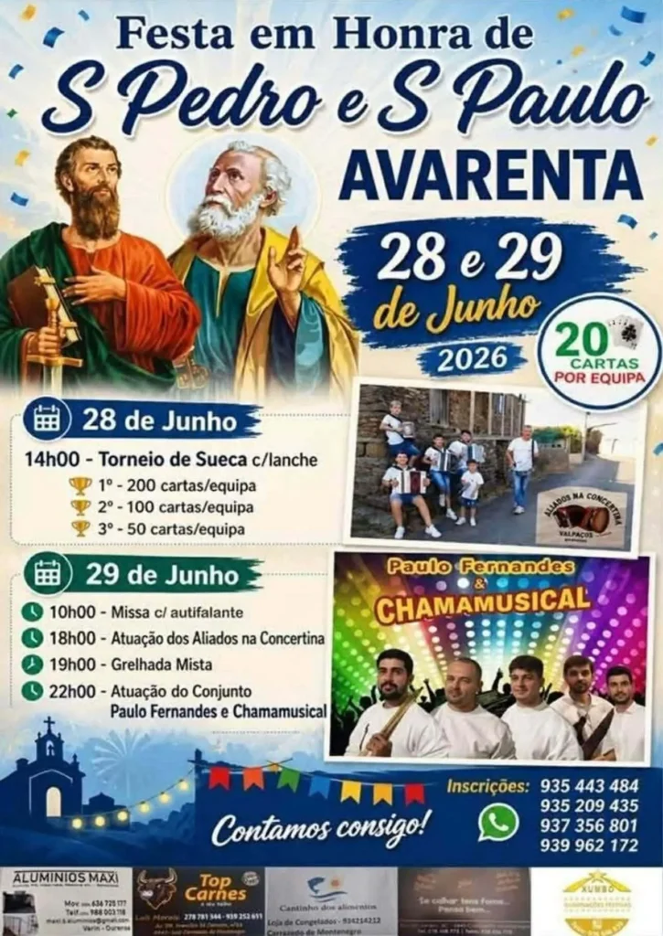 Festas de Avarenta (São Pedro) 2026