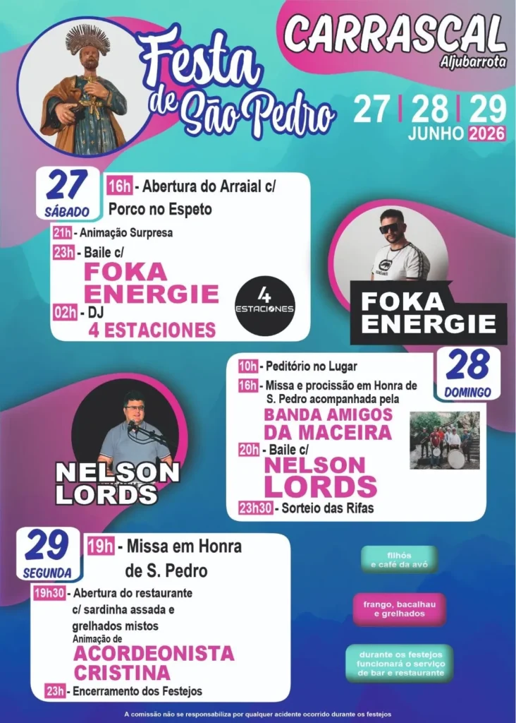 Festas de Carrascal, Aljubarrota (São Pedro) 2026