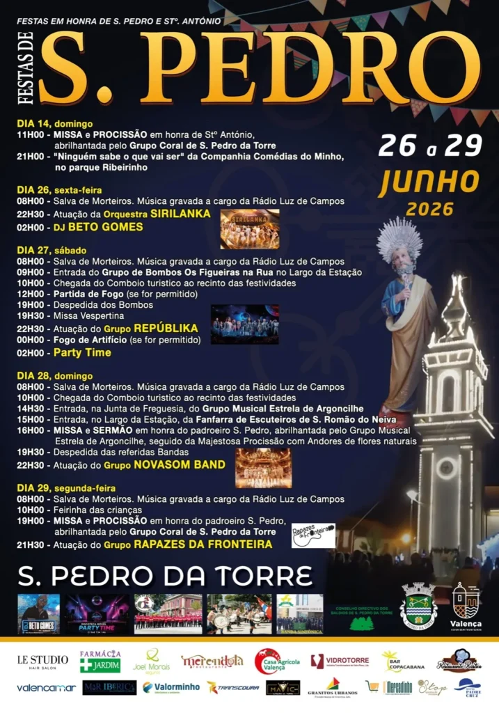 Festas de São Pedro da Torre 2026