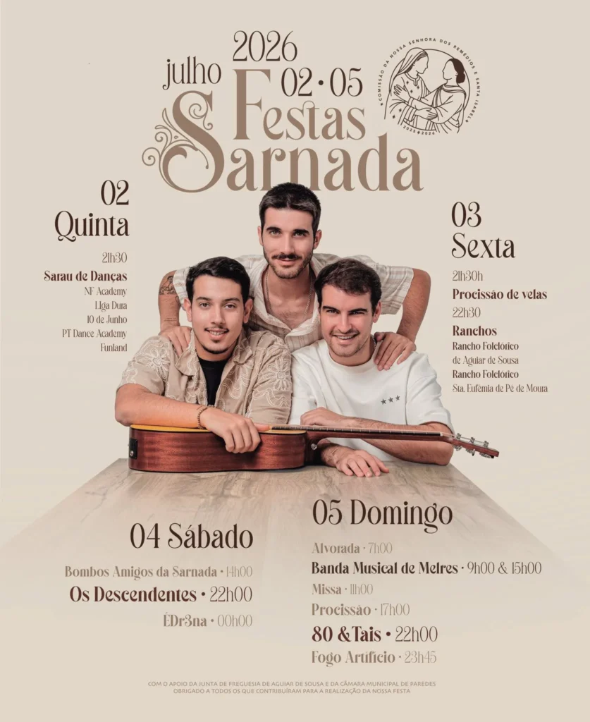 Festas de Sarnada 2026 em Aguiar de Sousa