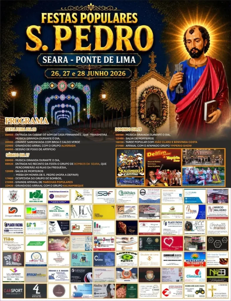 Festas de Seara, Ponte de Lima (São Pedro) 2026