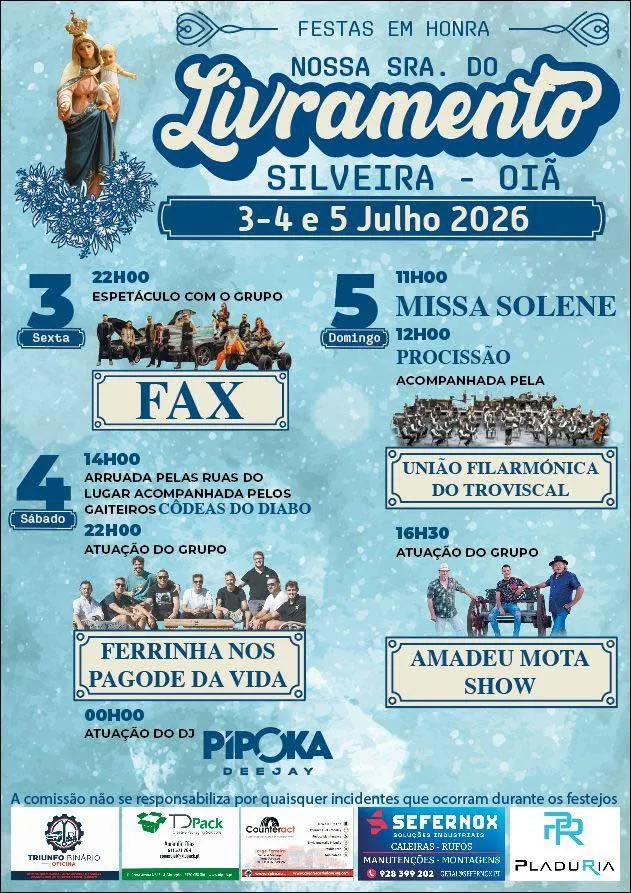 Festas de Silveira, Oiã (Senhora do Livramento) 2026