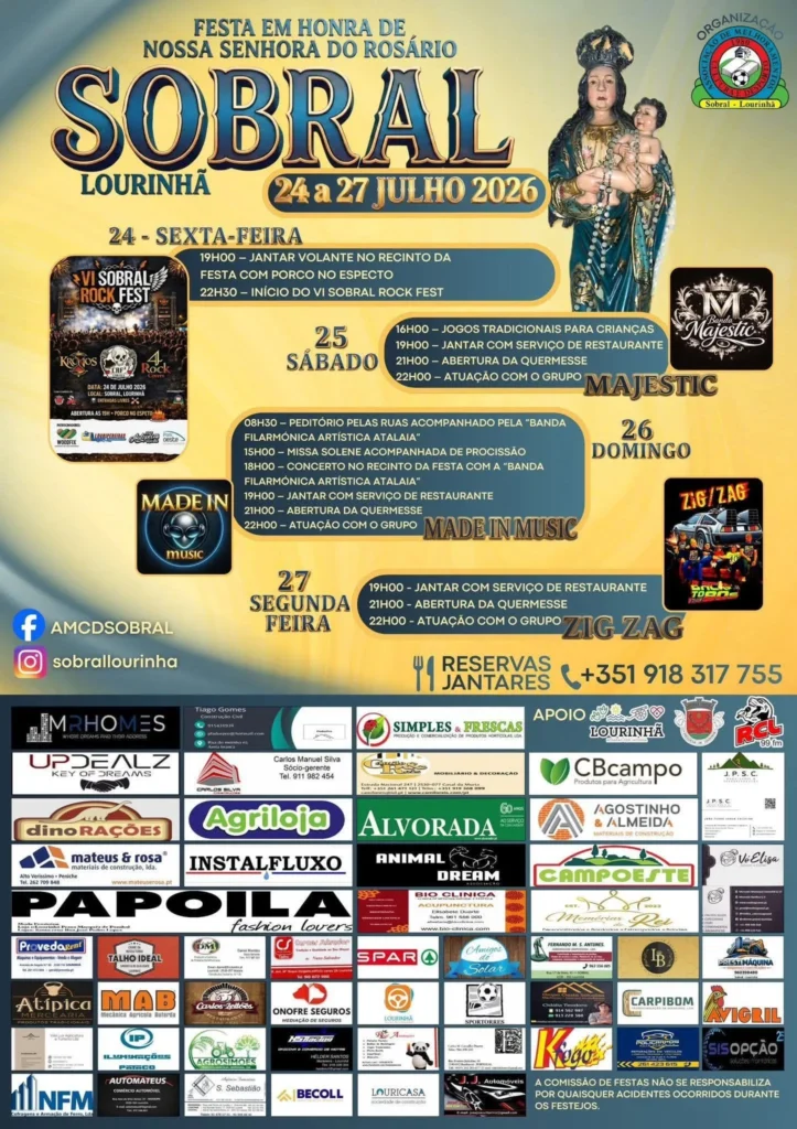 Festas de Sobral, Lourinhã (Senhora do Rosário) 2026