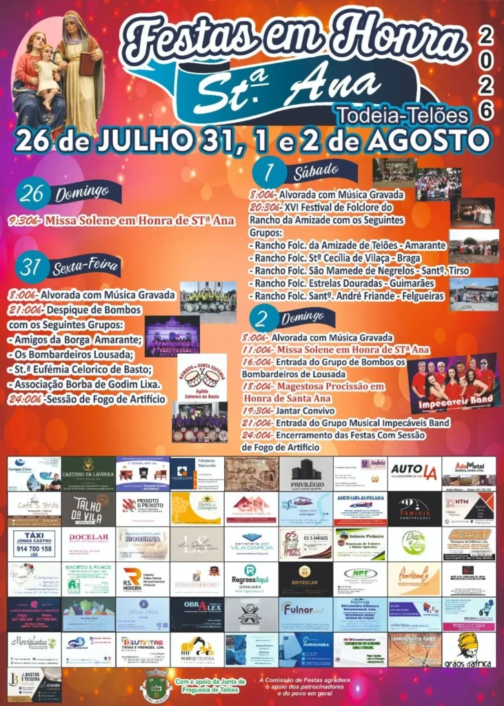 Festas de Todeia, Telões (Santa Ana) 2026
