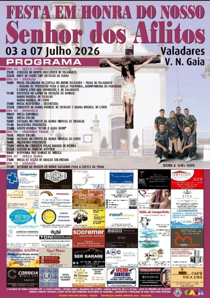 Festas de Valadares, Vila Nova de Gaia (Senhor dos Aflitos) 2026