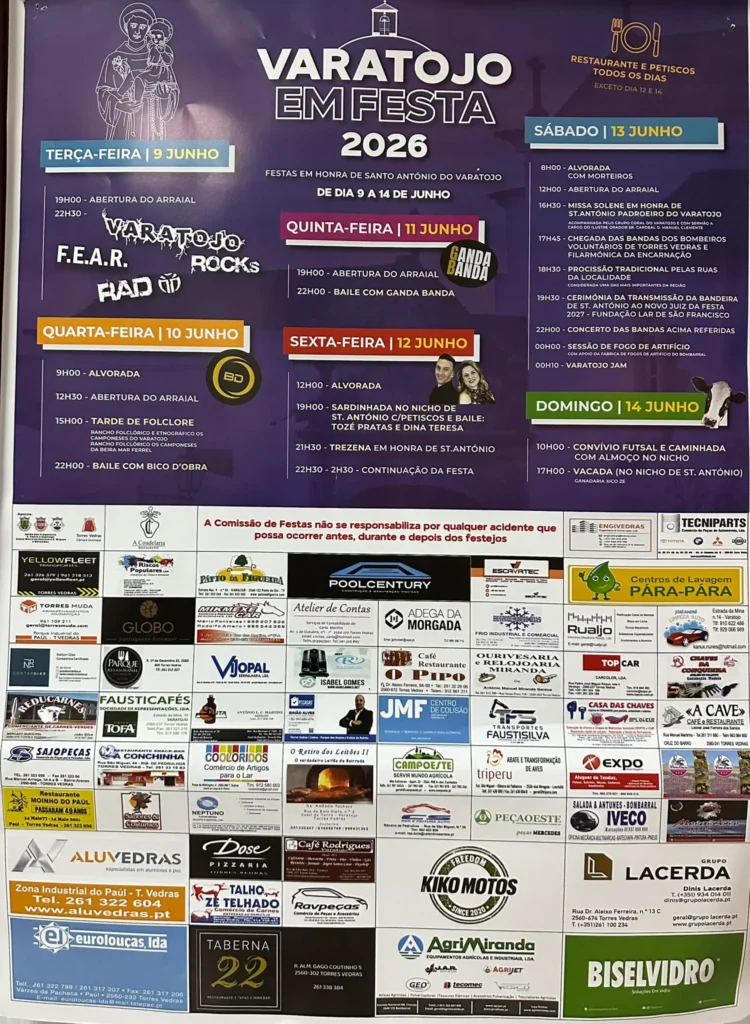 Festas de Varatojo (Santo António) 2026