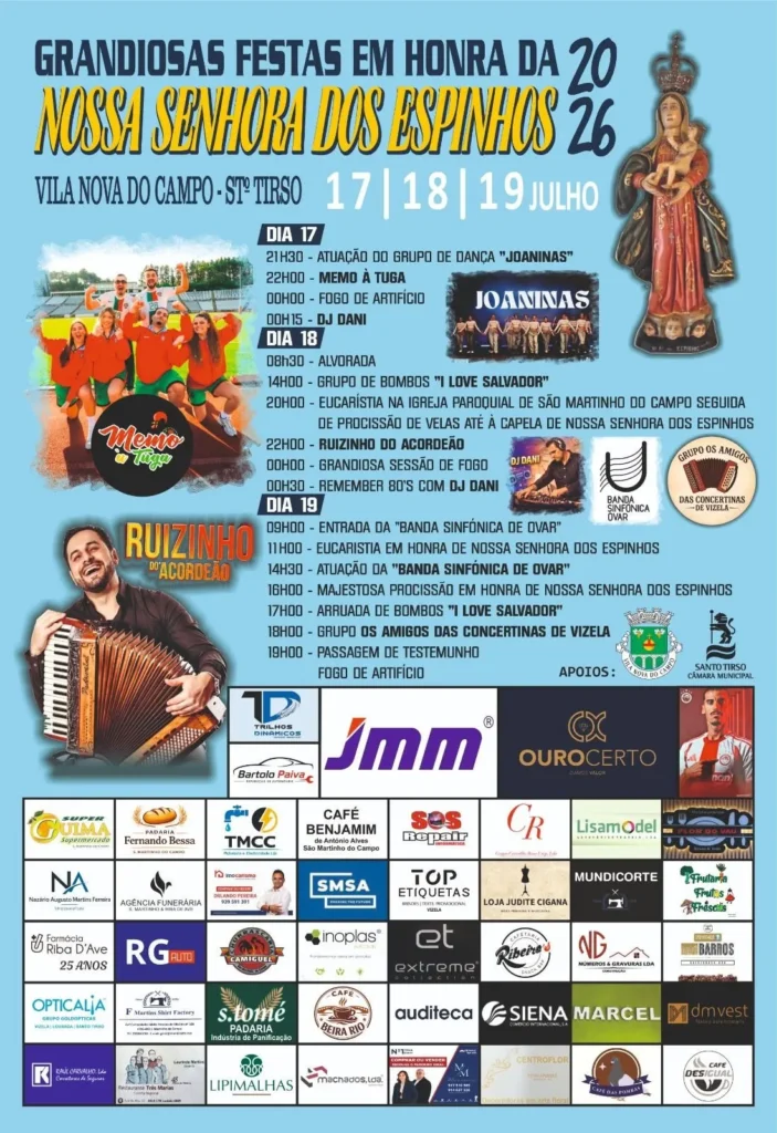 Festas de Vila Nova do Campo, Santo Tirso (Senhora dos Espinhos) 2026