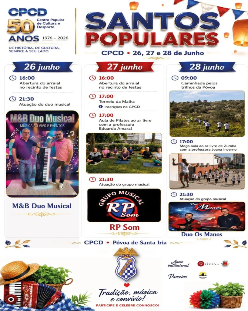 Santos Populares do CPCD 2026 em Póvoa de Santa Iria