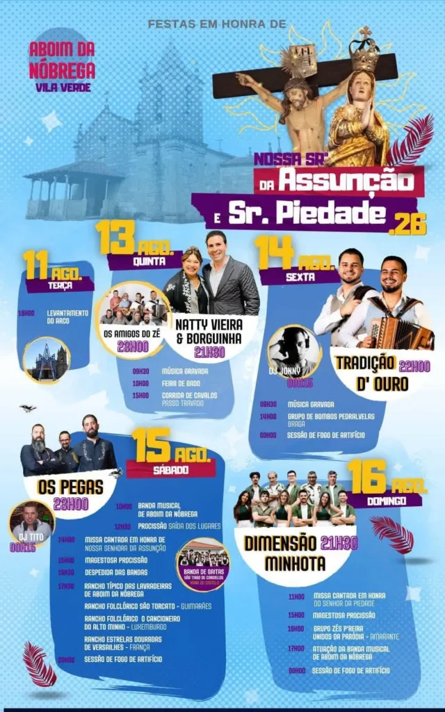 Festas de Aboim da Nóbrega, Vila Verde (Senhora da Assunção) 2026