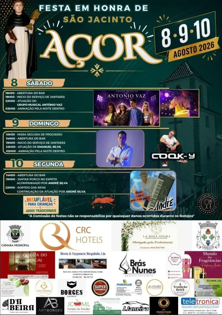 Festas de Açor, Fundão (São Jacinto) 2026