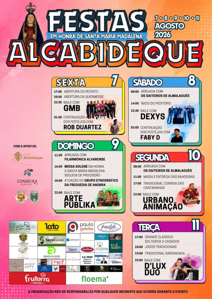 Festas de Alcabideque (Santa Maria Madalena) 2026