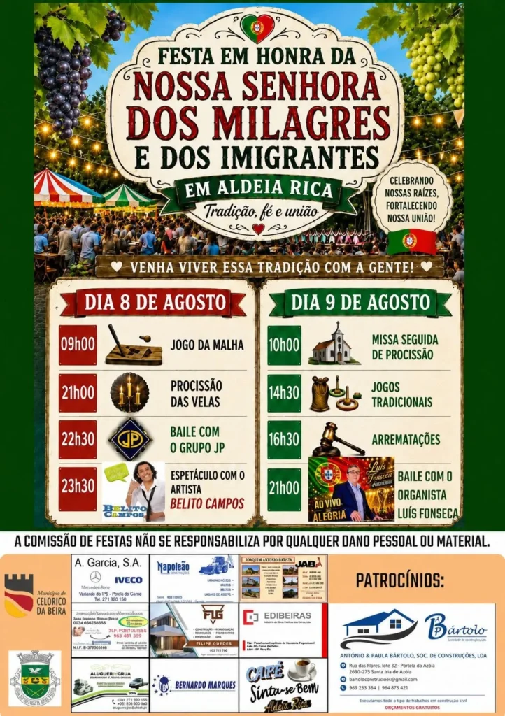 Festas de Aldeia Rica (Senhora dos Milagres) 2026