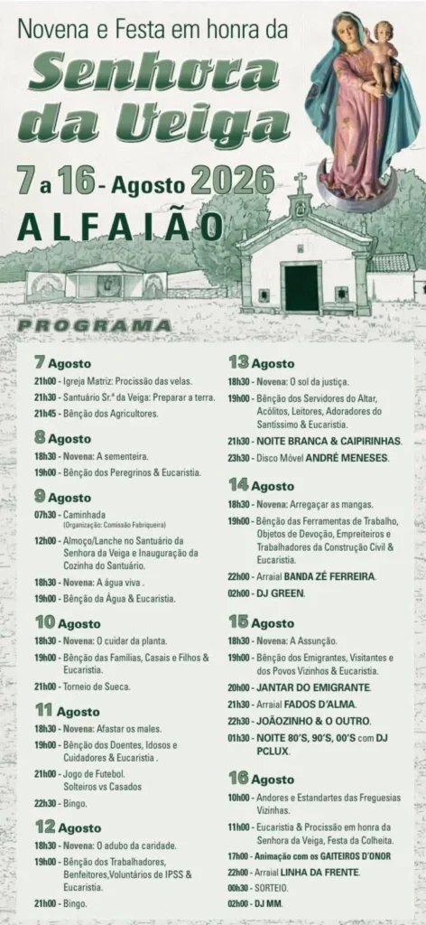 Festas de Alfaião (Senhora da Veiga) 2026