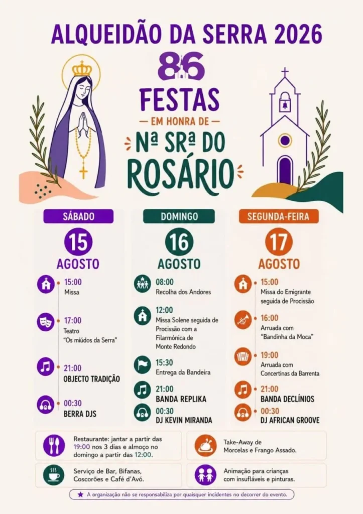 Festas de Alqueidão da Serra (Senhora do Rosário) 2026