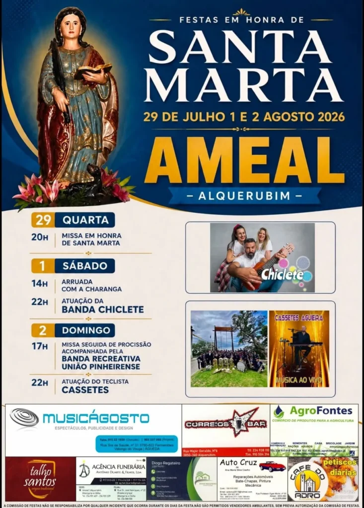 Festas do Ameal, Alquerubim (Santa Marta) 2026