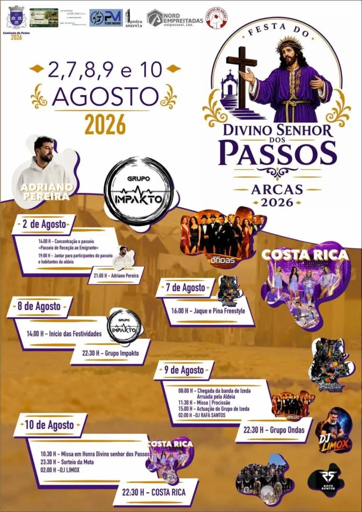 Festas de Arcas, Macedo de Cavaleiros (Senhor dos Passos) 2026