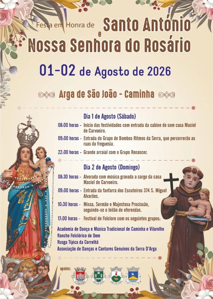 Festas de Arga de São João, Caminha (Santo António) 2026