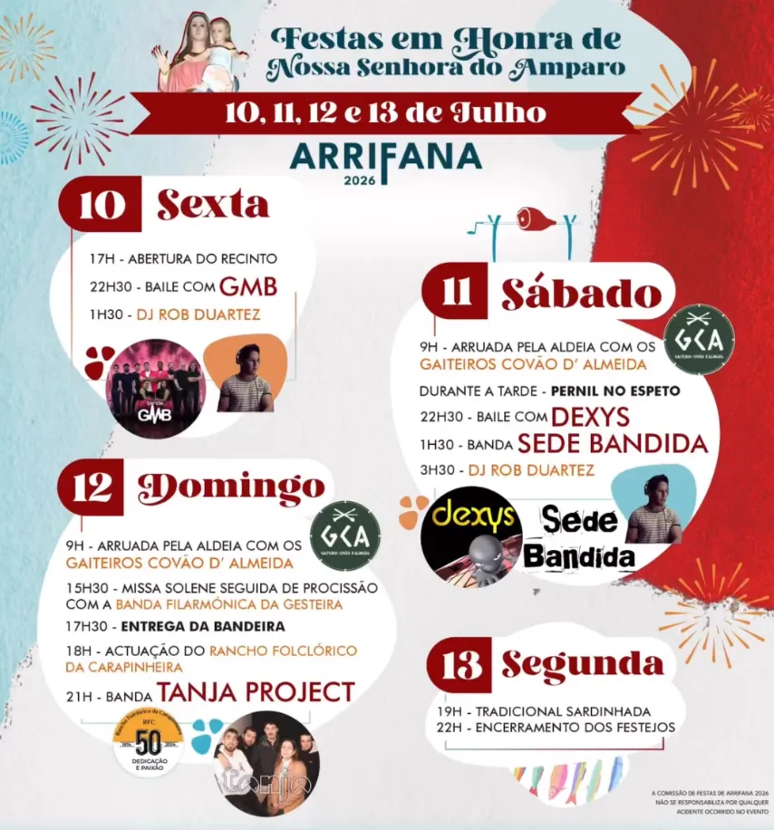 Festas da Arrifana, Coimbra (Senhora do Amparo) 2026