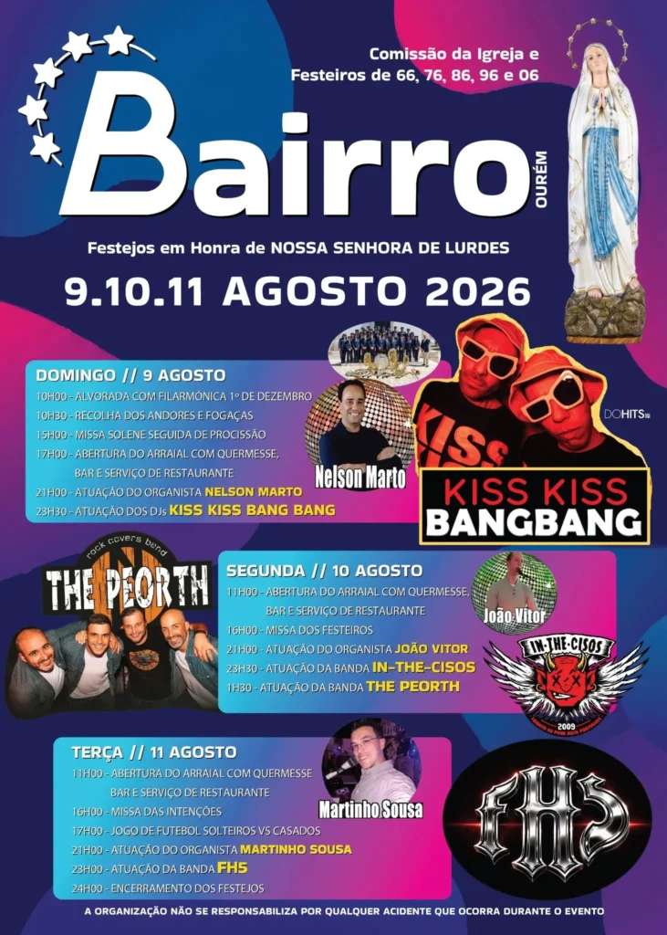 Festas de Bairro, Ourém (Senhora de Lurdes) 2026
