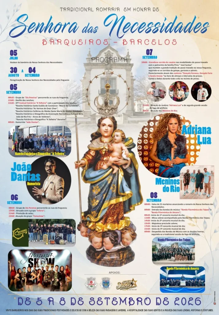 Festas de Barqueiros, Barcelos (Senhora das Necessidades) 2026