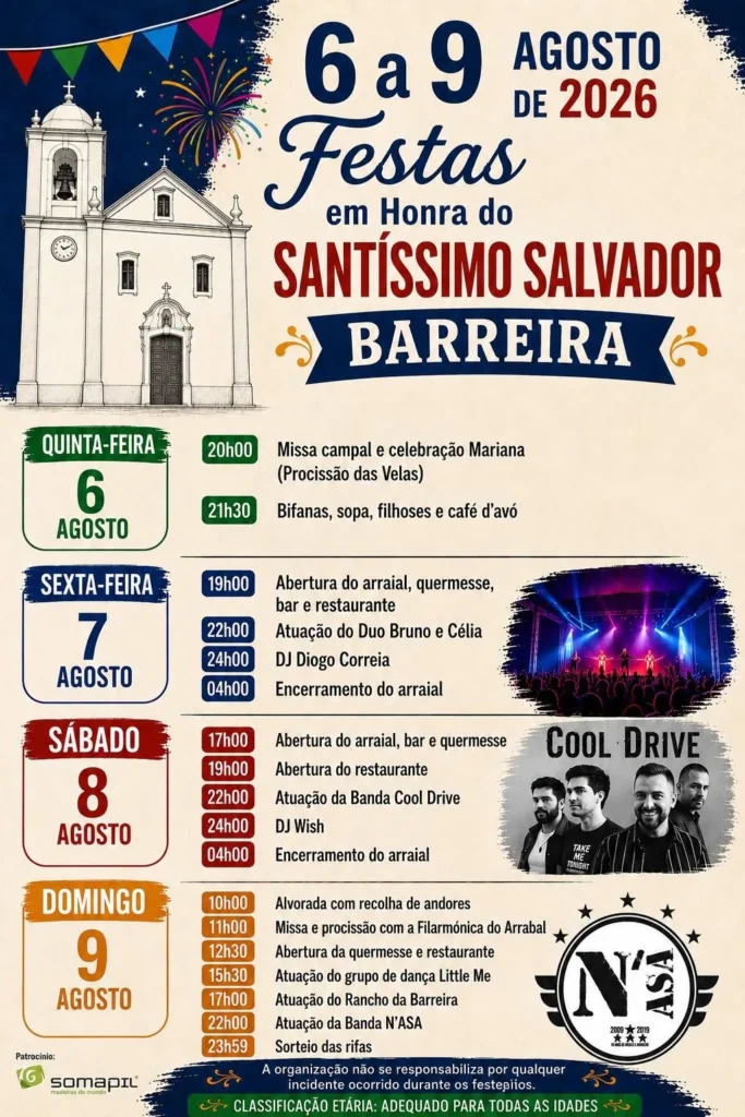 Festas de Barreira, Leiria (Santíssimo Salvador) 2026