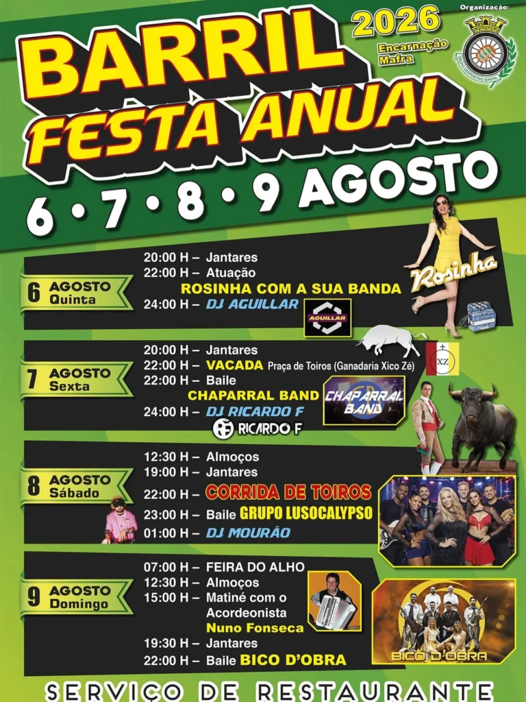 Festas de Barril, Mafra 2026