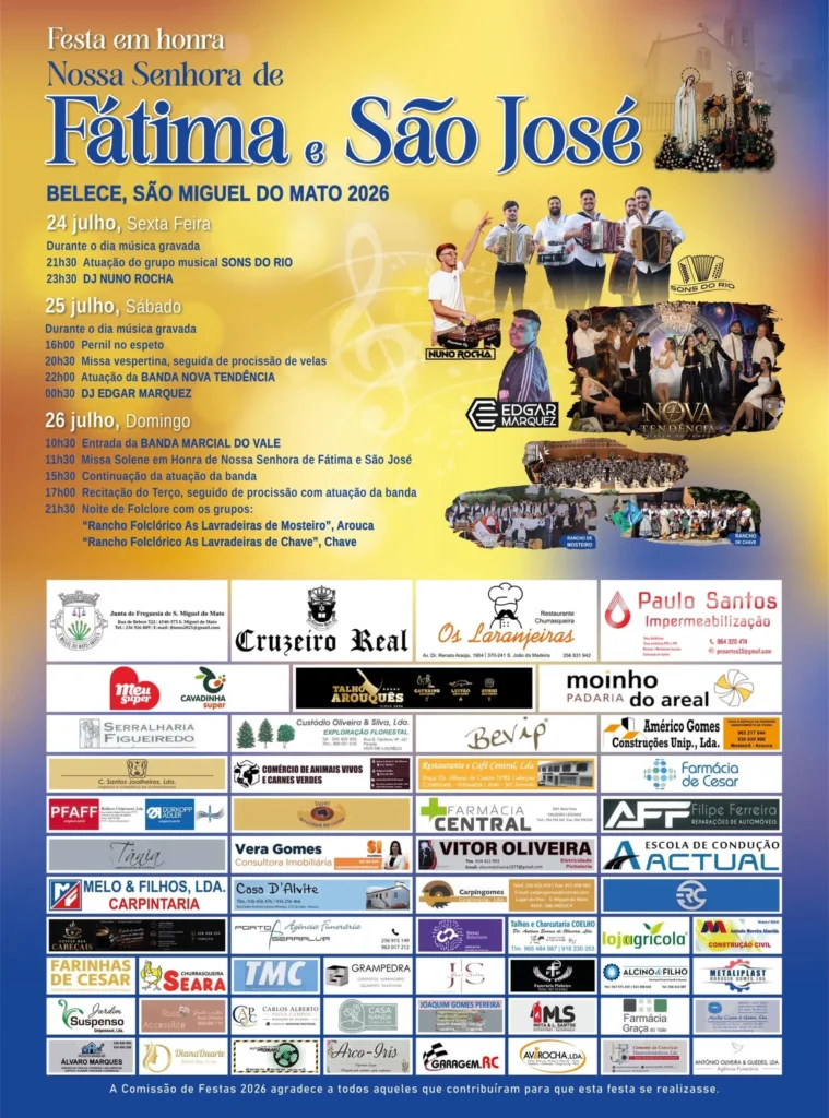 Festas de Belece (Senhora de Fátima) 2026