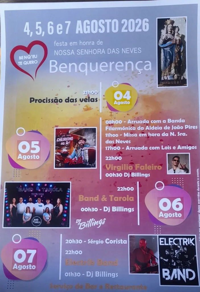 Festas de Benquerença (Senhora das Neves) 2026