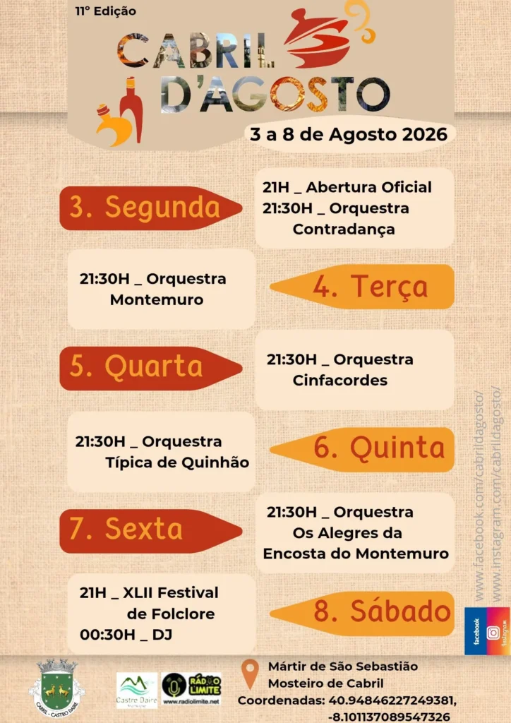 Festas de Cabril, Castro Daire 2026