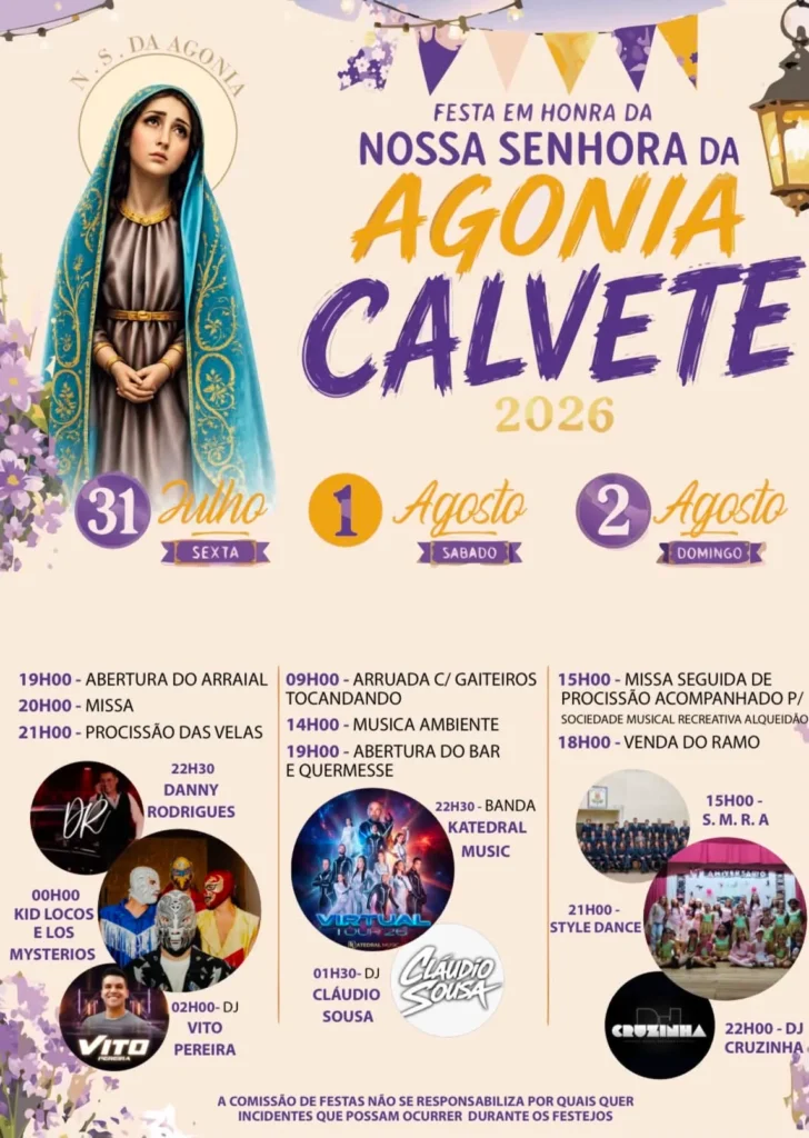 Festas de Calvete (Senhora da Agonia) 2026